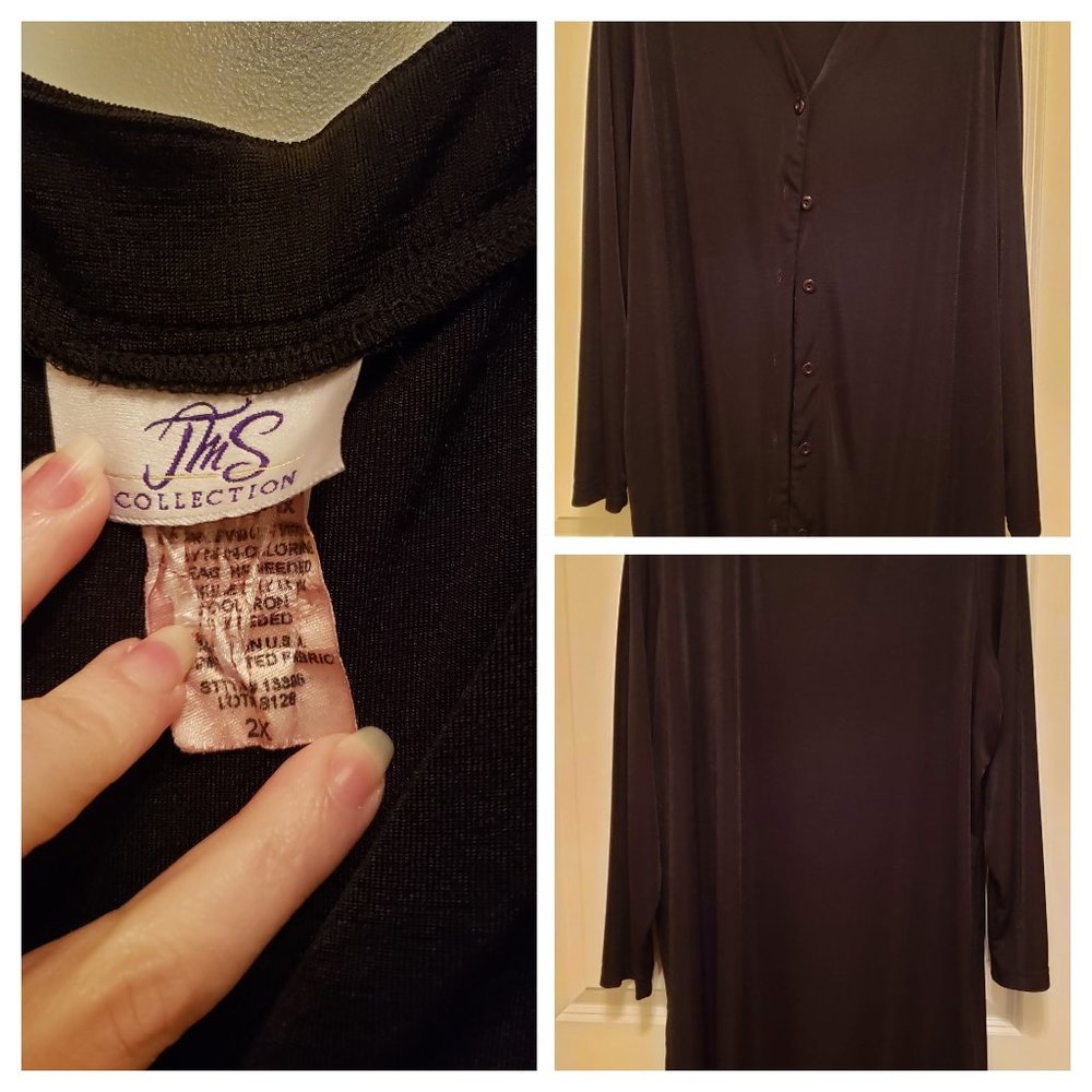 Black long sleeve blouse, slinky material